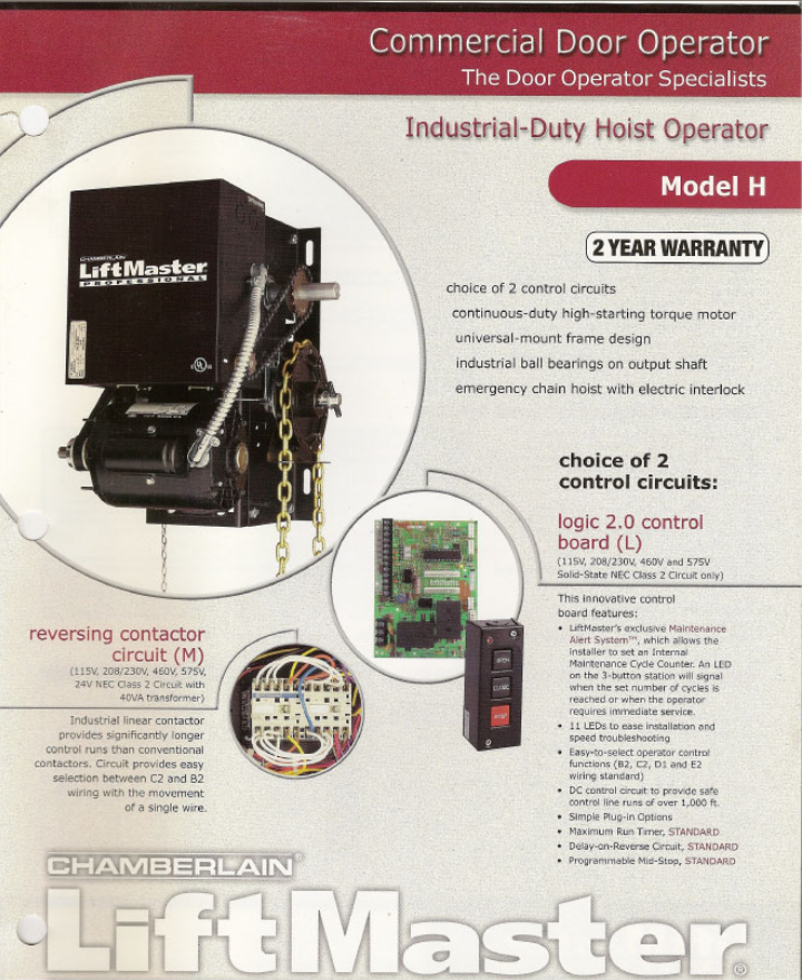 LiftMaster Commercial Door Operator - Industrial-Duty Hoist Operator Model H